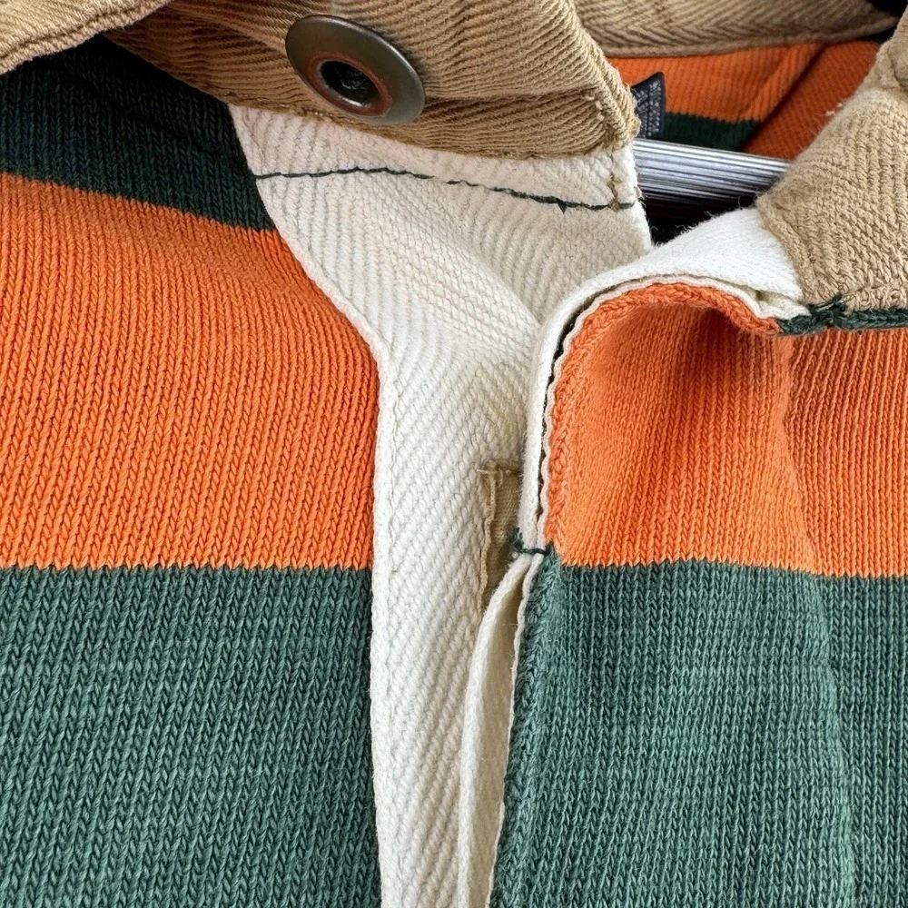 VTG Polo Ralph Lauren Rugby Polo Shirt Mens XXL Orange Green 2nd Battalion Y2K